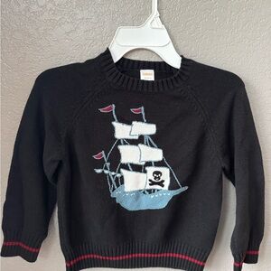 Boys Gymboree Black Sweater with Pirate Ship Design